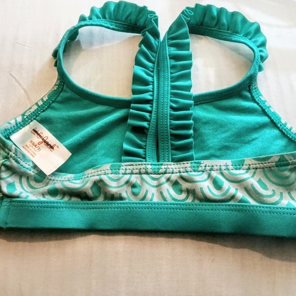 Cat & Jack Teal Scallop Bikini Top - Picture 2 of 2